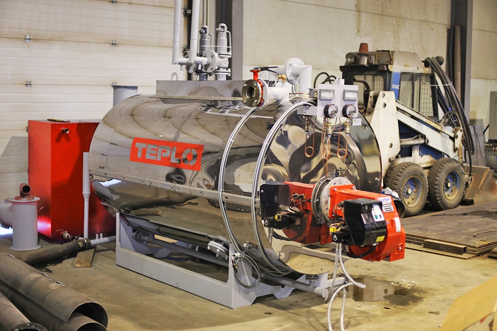 Теплогенератор на бинарном топливе газ/дизель для бетонных заводов